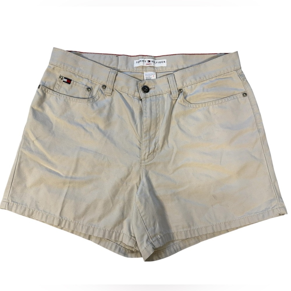 Vintage Tommy Hilfiger Chino Shorts Size 8 Womans Beige Tan 5 Pocket Y2K